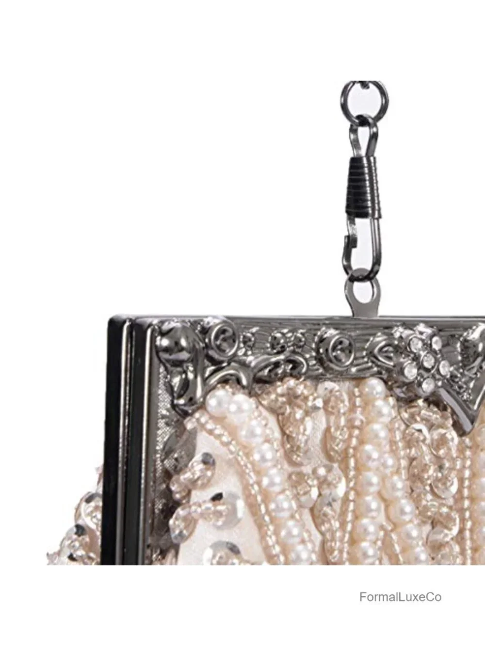 Women's Evening Clutch Bag Beaded Sequined Satin Party Wedding Purse